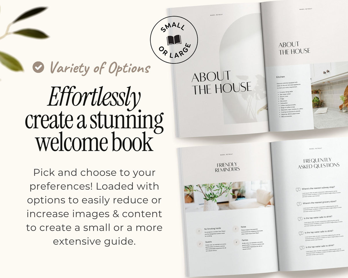 Modern Airbnb Welcome Guide Book Template, Printable