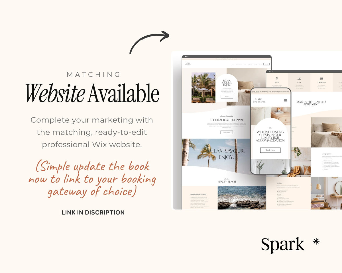 The image is a promotional graphic for a website called "Matching Website Available". It features a book and a smartphone displaying the website, along with text providing information about the website and instructions for updating the book to link to the website.