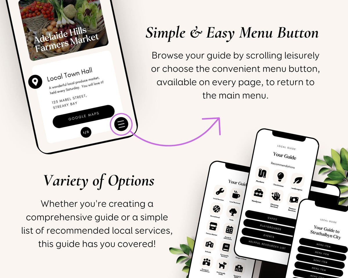 Local Guide Real Estate | Digital Realtor Relocation Guide | Real Estate Agent Community Guide, City Guide, Editable Canva Template RE1