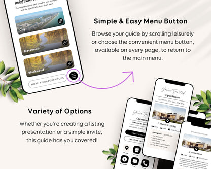 Real Estate Open House Property Listing Invite Template: Editable Digital Guide RE1