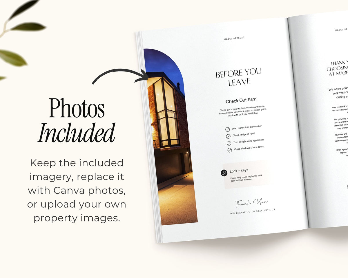 Modern Airbnb Welcome Guide Book Template, Printable