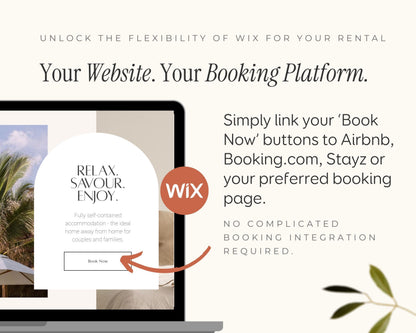 Bed and Breakfast, Vacation Rental Wix Website Theme