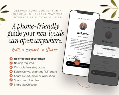 Realtor Local Community Guide Template for Real Estate Agents Marketing Relocation Community Welcome City Guide Digital Mobile ebook Canva