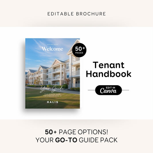 Rental Tenant Handbook Template, Editable Move-In Guide (Printable PDF) RE1