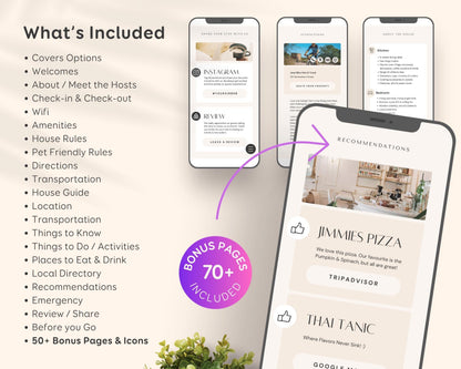 Printable & Digital Airbnb Welcome Book Canva Templates
