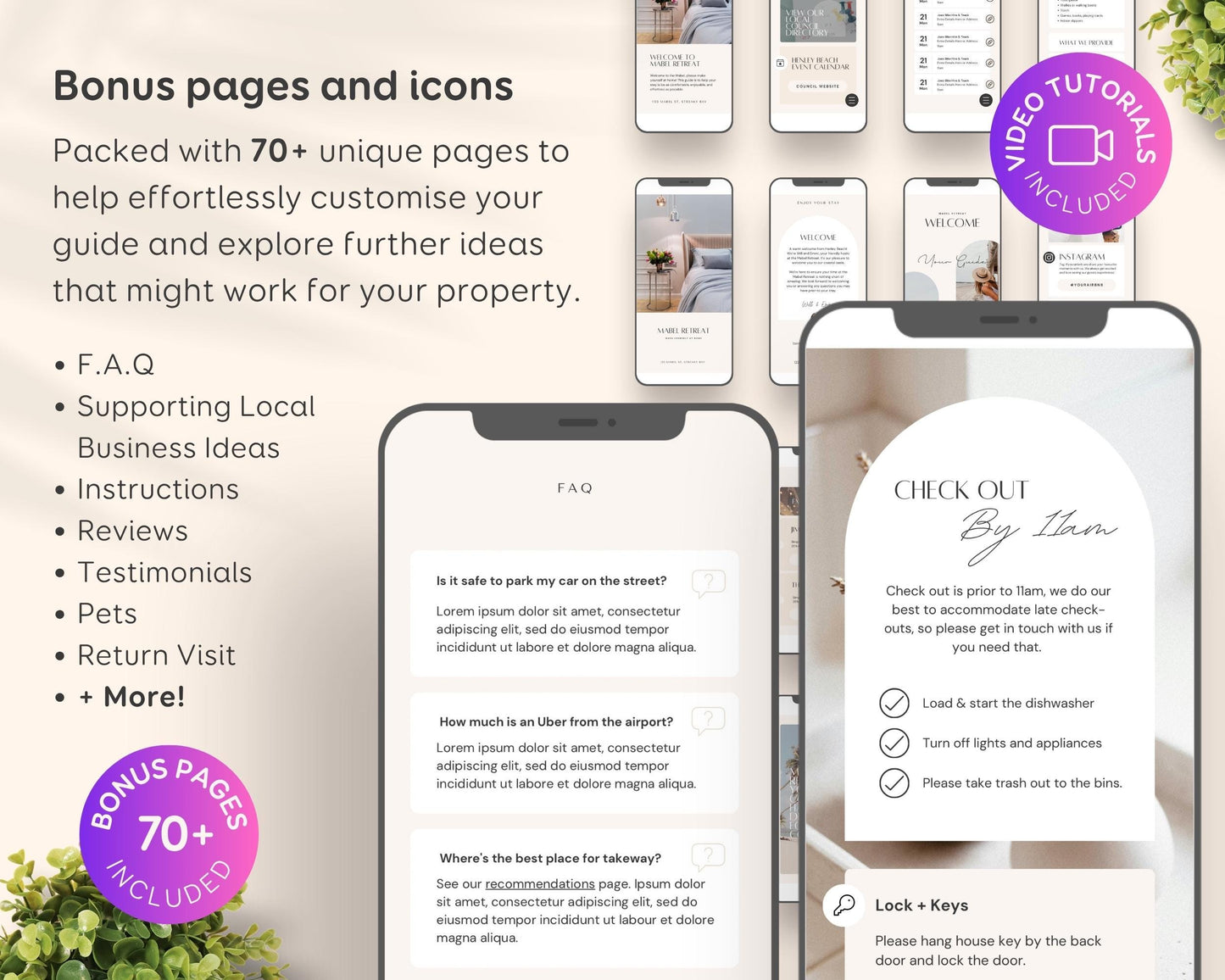 Printable & Digital Airbnb Welcome Book Canva Templates