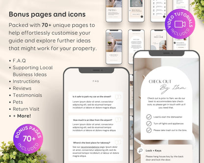 Printable & Digital Airbnb Welcome Book Canva Templates