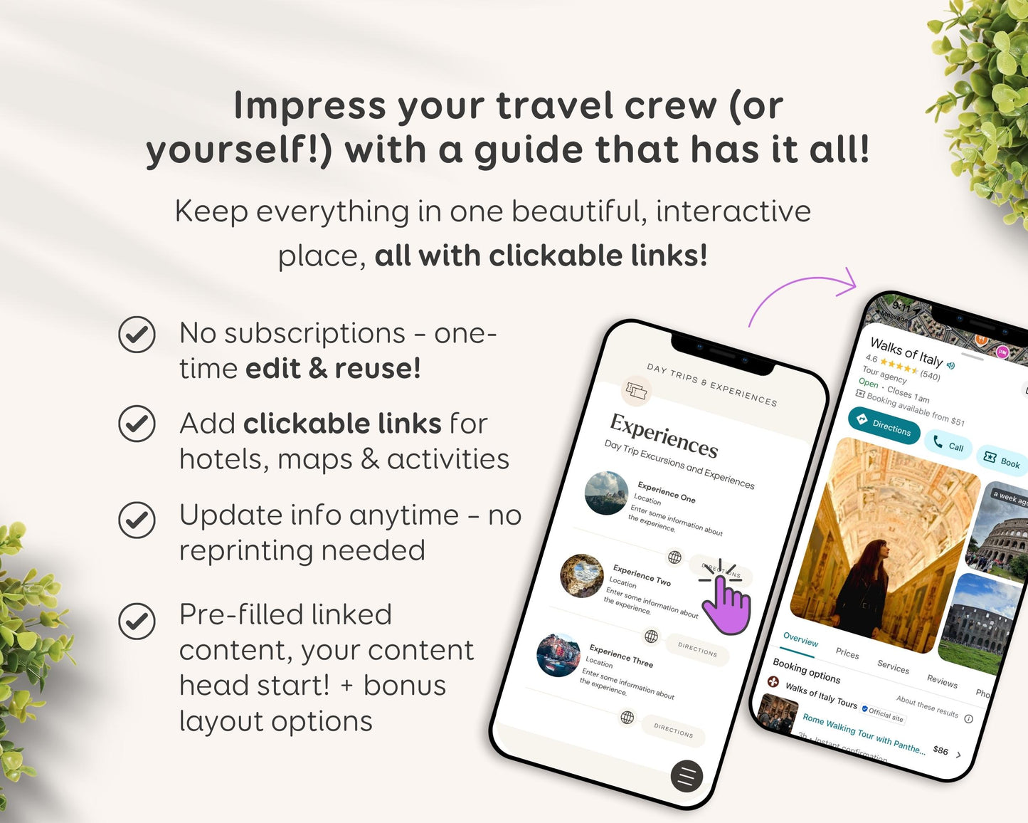Digital Travel Itinerary Editable Template | Canva Instant Download