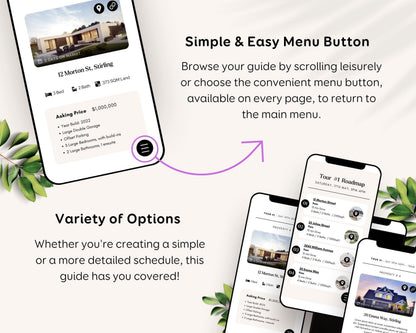 The image is a screenshot of a mobile app interface that displays various options for users to browse and select from.