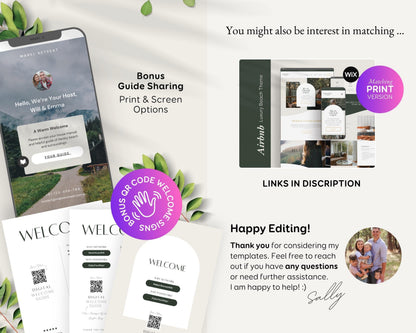 Welcome Book Template: Airbnb Cabin and Lake House Guide (Printable & Digital) EG3