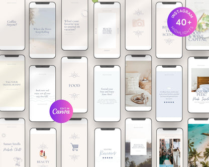 Beach House Airbnb Instagram Template: Social Media Posts (Canva, 150+) BC1