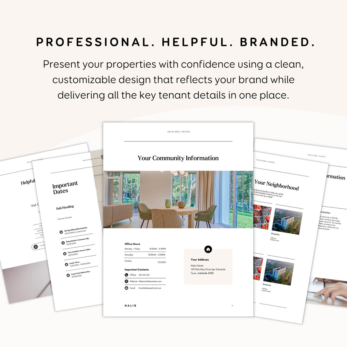 Rental Tenant Handbook Template, Editable Move-In Guide (Printable PDF) RE1
