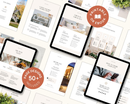 Modern Airbnb Welcome Guide Book Template, Printable