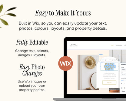 Bed and Breakfast, Vacation Rental Wix Website Theme