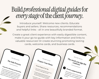 Digital Real Estate Agent Realtor Welcome New Client Guide Templates Canva, About Profile Marketing Digital Bundle Packet, New Buyer Seller