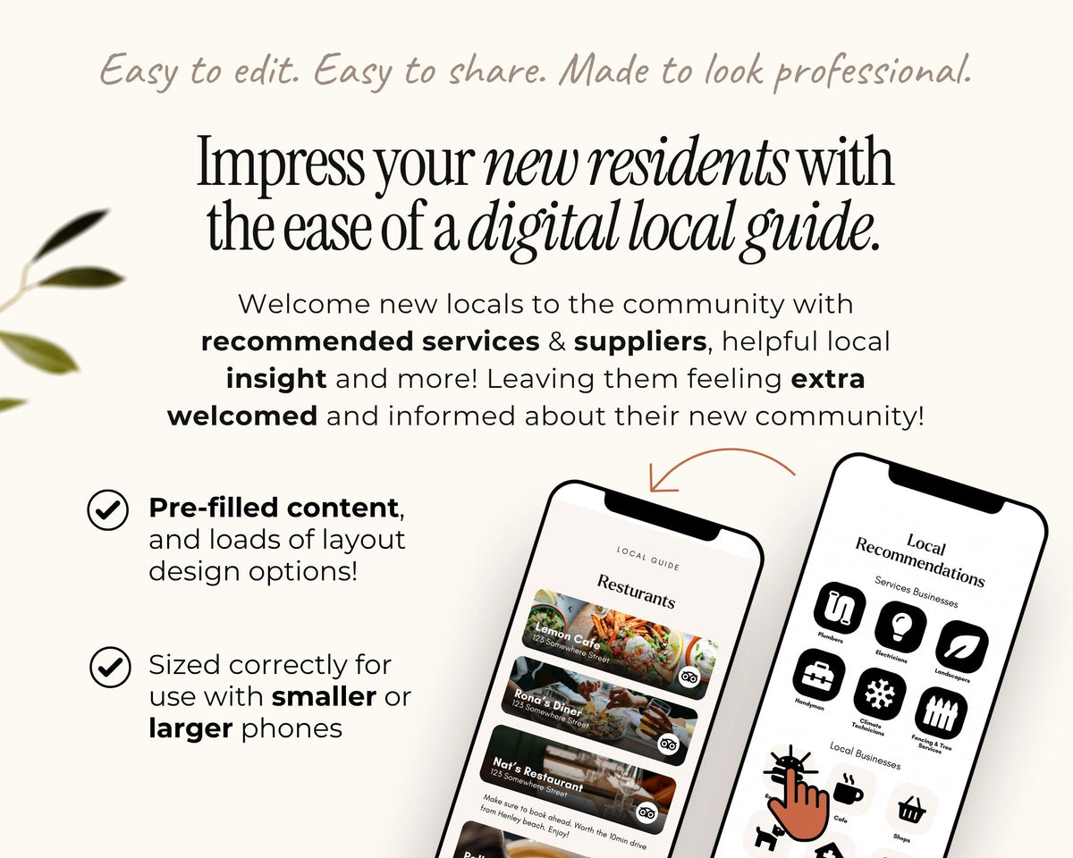 Realtor Local Community Guide Template for Real Estate Agents Marketing Relocation Community Welcome City Guide Digital Mobile ebook Canva