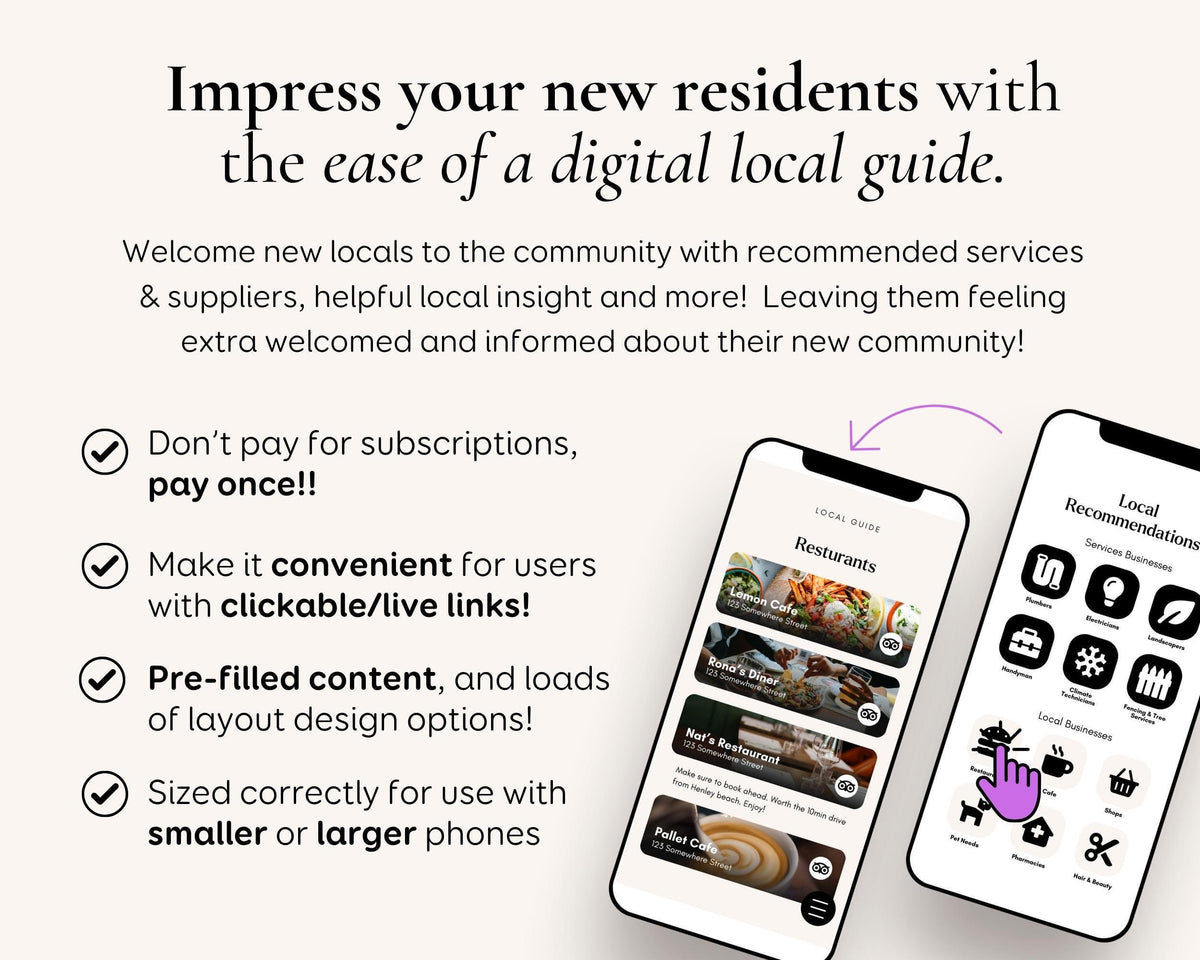 Local Guide Real Estate | Digital Realtor Relocation Guide | Real Estate Agent Community Guide, City Guide, Editable Canva Template RE1