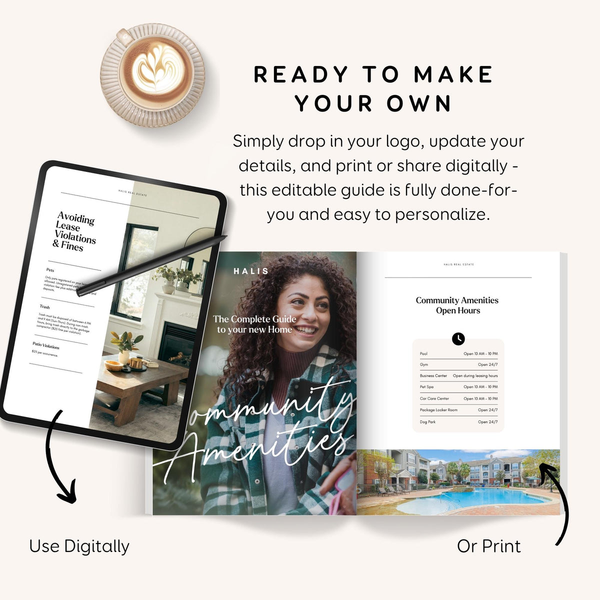Rental Tenant Handbook Template, Editable Move-In Guide (Printable PDF) RE1