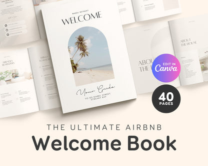 Modern Airbnb Welcome Guide Book Template, Printable