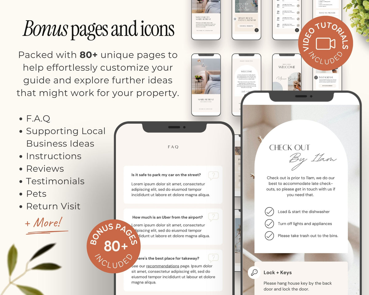 Printable & Digital Airbnb Welcome Book Canva Templates