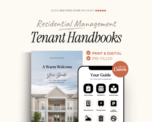 Tenant Welcome Handbook: Editable Move-In Guide for Residents RE1