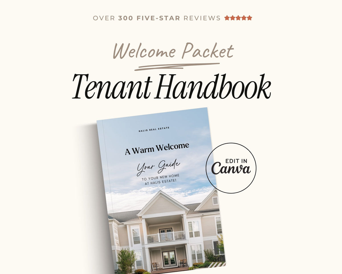 Rental Tenant Handbook Template, Editable Move-In Guide (Printable PDF) RE1
