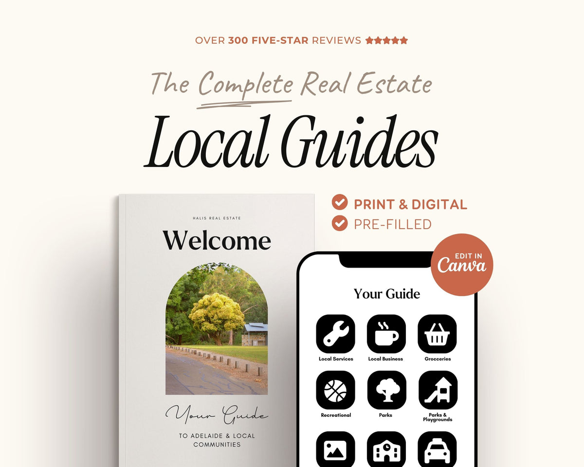 Relocation Local Community Digital & Printable Guide Template for Real Estate Agents, Realtors, City Guide, Cards Download PDF eBook Canva