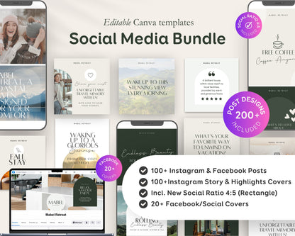 Airbnb, Bed & Breakfast Host Canva Templates Bundle, Brochure, Welcome Book, Sign Bundle, Thank You, Canva Templates - Green Taupe
