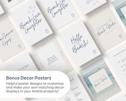 Modern Airbnb Signs | Airbnb Posters, House Signs, Welcome Sign, Welcoming Signs Printable House Rules, Review, WiFi, Canva Templates, BC1