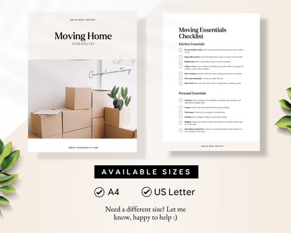 Moving Checklist: Realtor Client Guide (Editable Canva Template) RE1