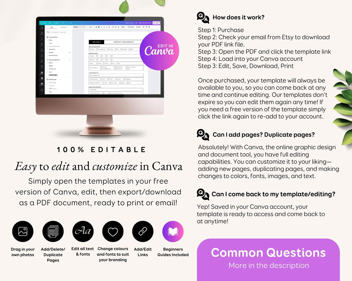 Real Estate Client Intake Forms - Buyer & Seller Editable PDF RE1