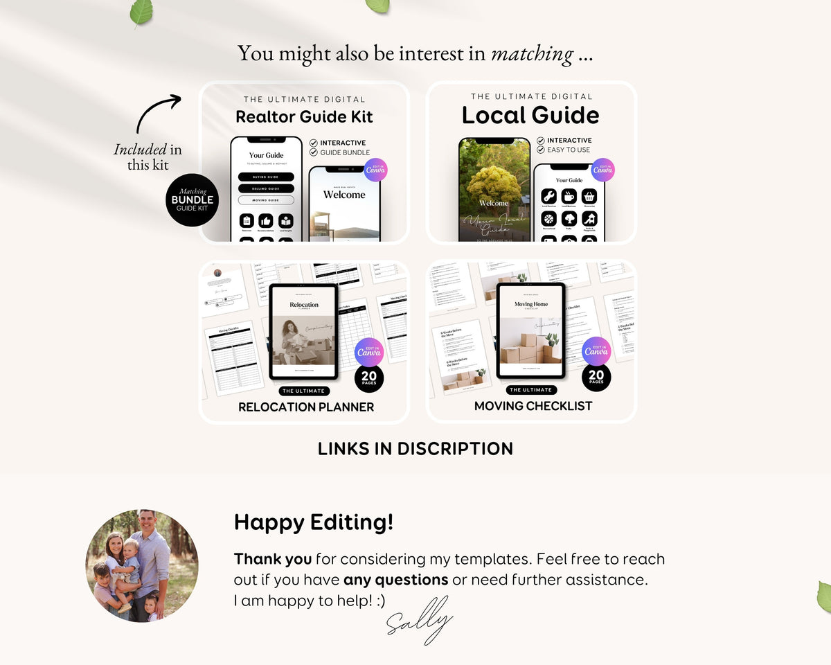 Realtor Moving Guide Template: Editable Digital Checklist for Agents RE1