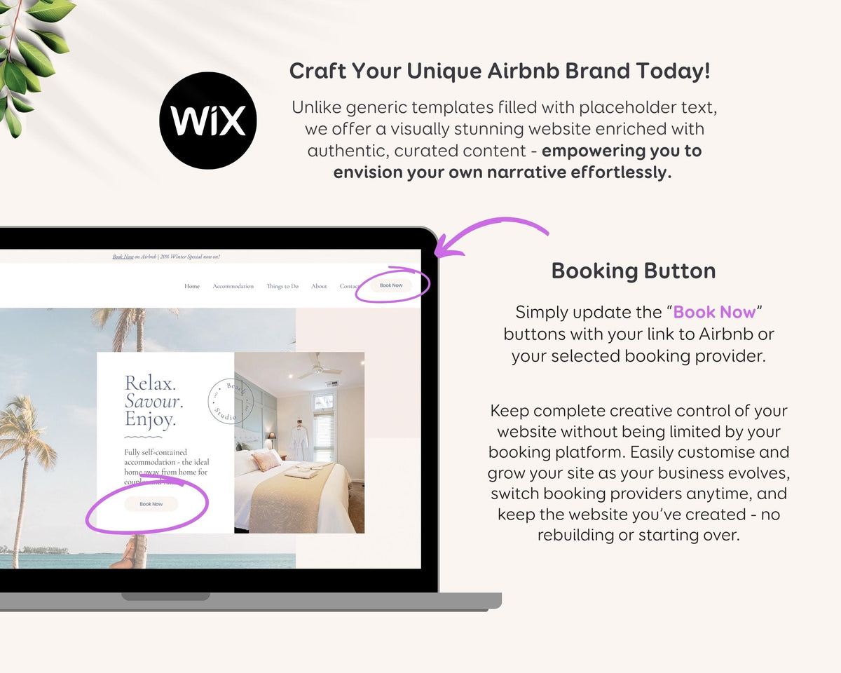Modern Beach Airbnb Host Bundle: Website, Welcome Books, Signs, Checklists, Spreadsheets & Marketing (Editable Canva Templates) BC1