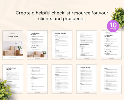 Moving Checklist: Realtor Client Guide (Editable Canva Template) RE1