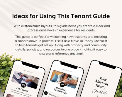 Tenant Welcome Handbook: Editable Move-In Guide for Residents RE1