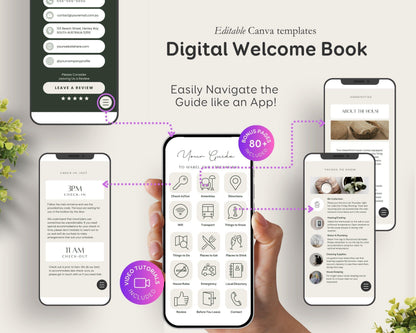 Airbnb Cabin Host Template Bundle- Digital & Printable Welcome Guide Books, Signs, Checklists + More (Editable Canva Download) EG3