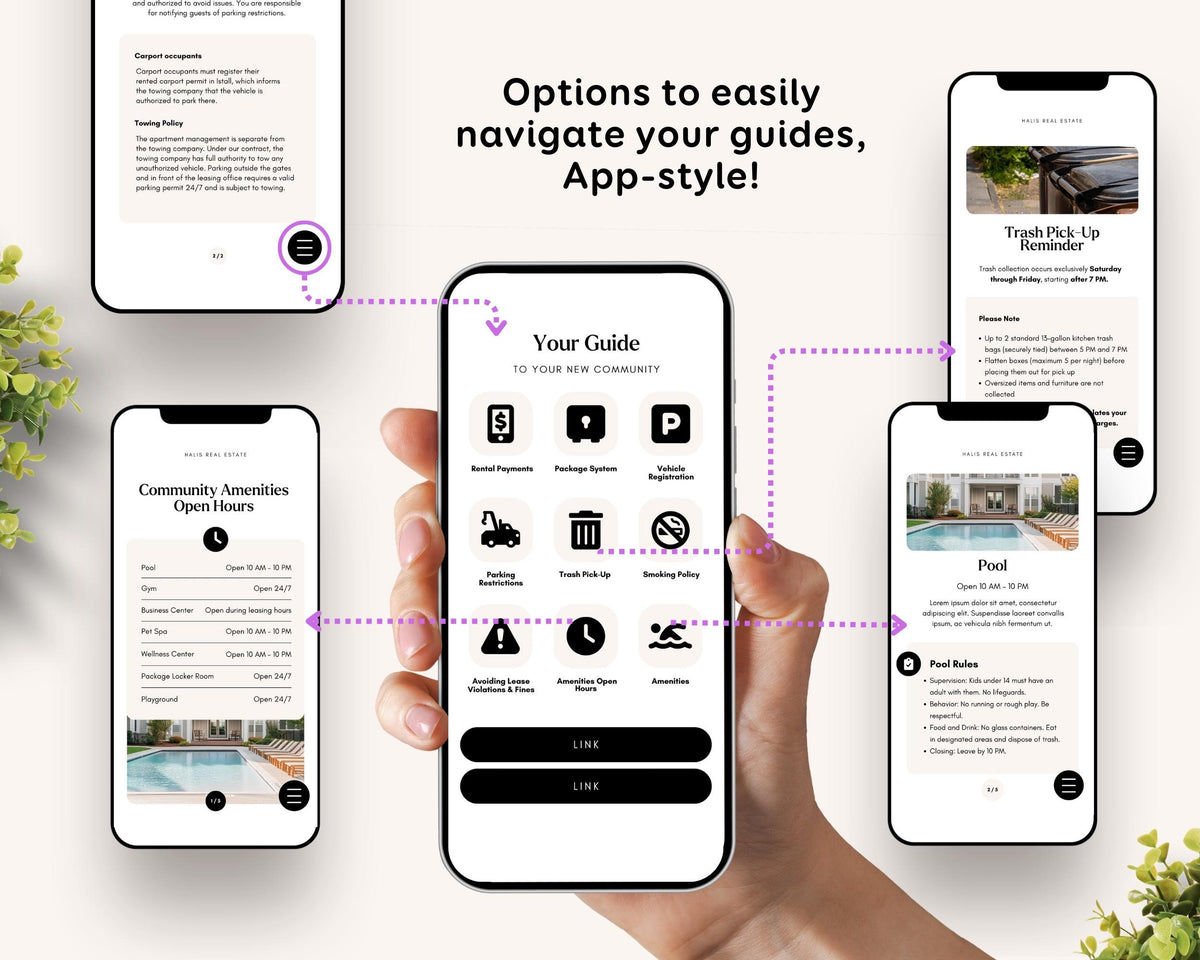 Digital Tenant Rental Handbook and Move-In Manual for Landlords, Property Managers, Real Estate RE1