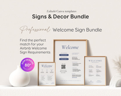 Modern Beach Airbnb Host Bundle: Website, Welcome Books, Signs, Checklists, Spreadsheets & Marketing (Editable Canva Templates) BC1