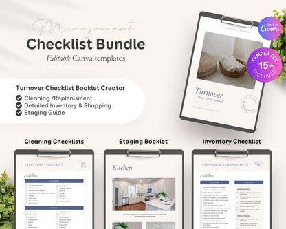 Modern Beach Airbnb Host Bundle: Editable Welcome Book, Rental Signs, Cleaning Checklist & More! BC1
