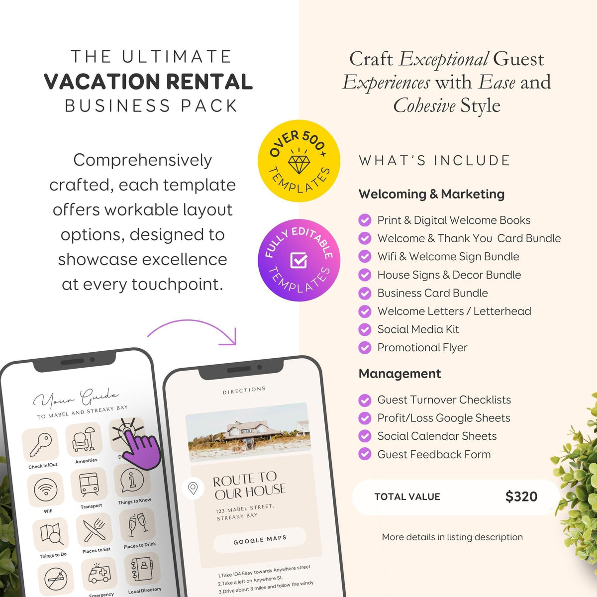Airbnb Host Template Bundle - House Signs, Welcome Guide Books, Cleaning Checklists & More! EG2