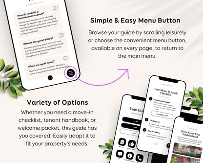 Digital Tenant Rental Handbook and Move-In Manual for Landlords, Property Managers, Real Estate RE1