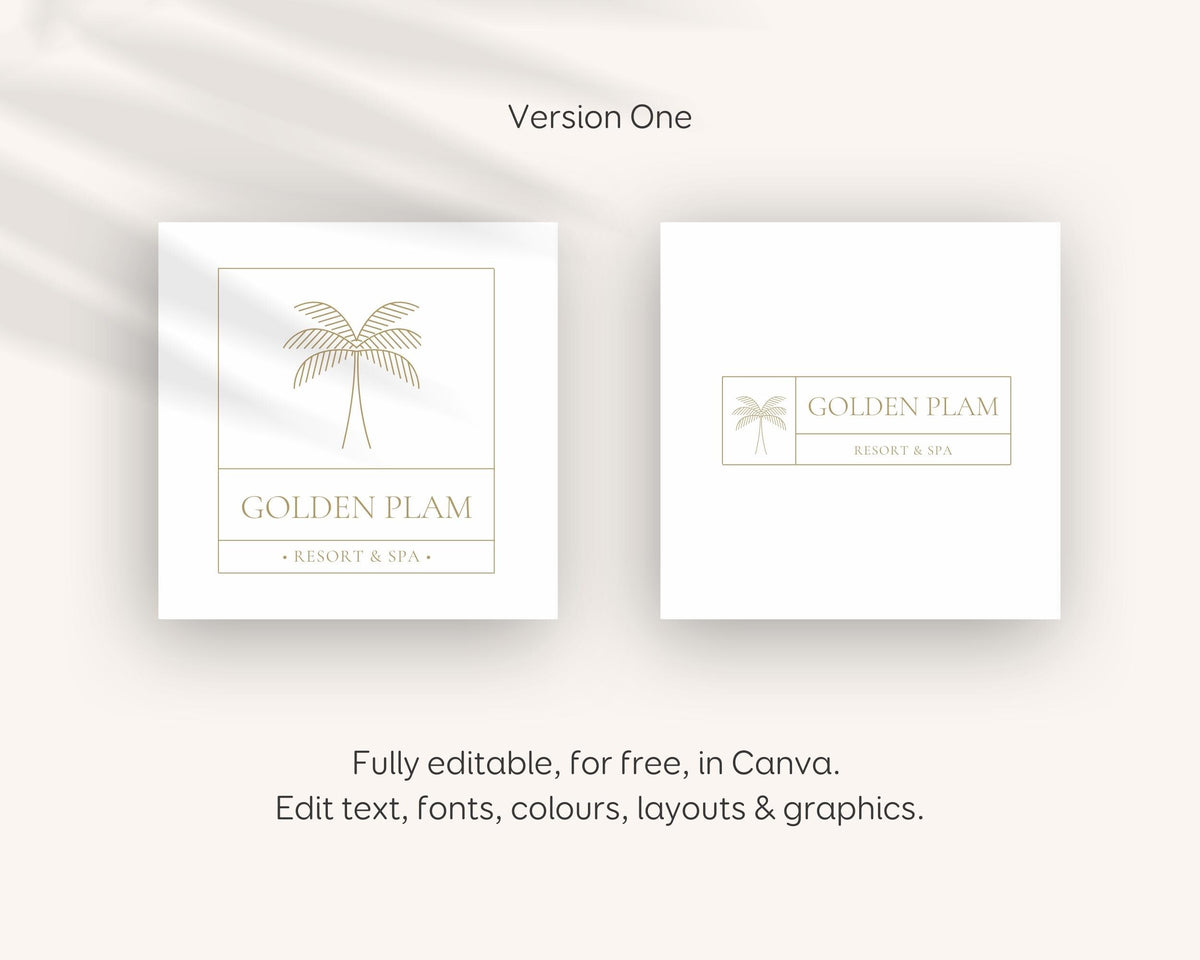 Airbnb Rental Logo Design | Palm Tree Logo, Beach House Logo Branding, Minimalist, Editable Vacation Rental Logo (Digital Download) BC1