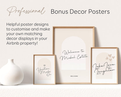 Airbnb Signs Bundle, Canva Edit Welcome Signs Pack, 80+ Templates