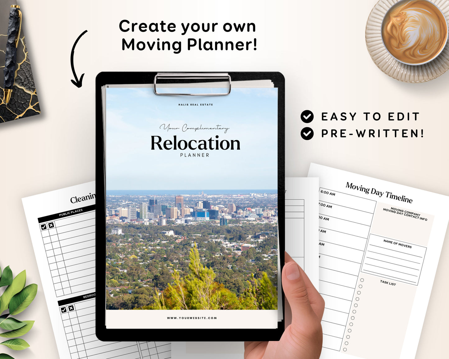 Real Estate Relocation Planner Guide for Realtors Relocation Guide Template Moving Planner Moving to Checklist Real Estate Digital Canva RE1