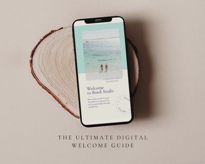 Modern Beach Airbnb Host Bundle: Editable Welcome Book, Rental Signs, Cleaning Checklist & More! BC1