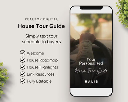 Home Tour Schedule: Digital Buyer Guide - Editable Canva Template RE1