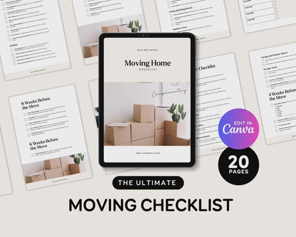 Moving Checklist: Realtor Client Guide (Editable Canva Template) RE1