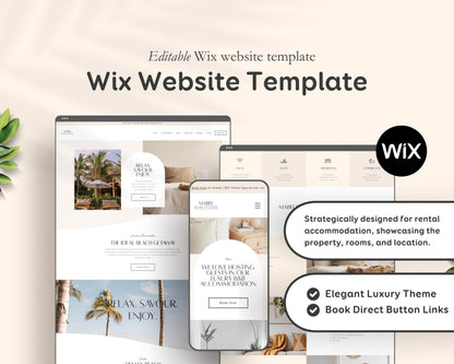 Vacation Rental Wix Website Template & Welcome Kit